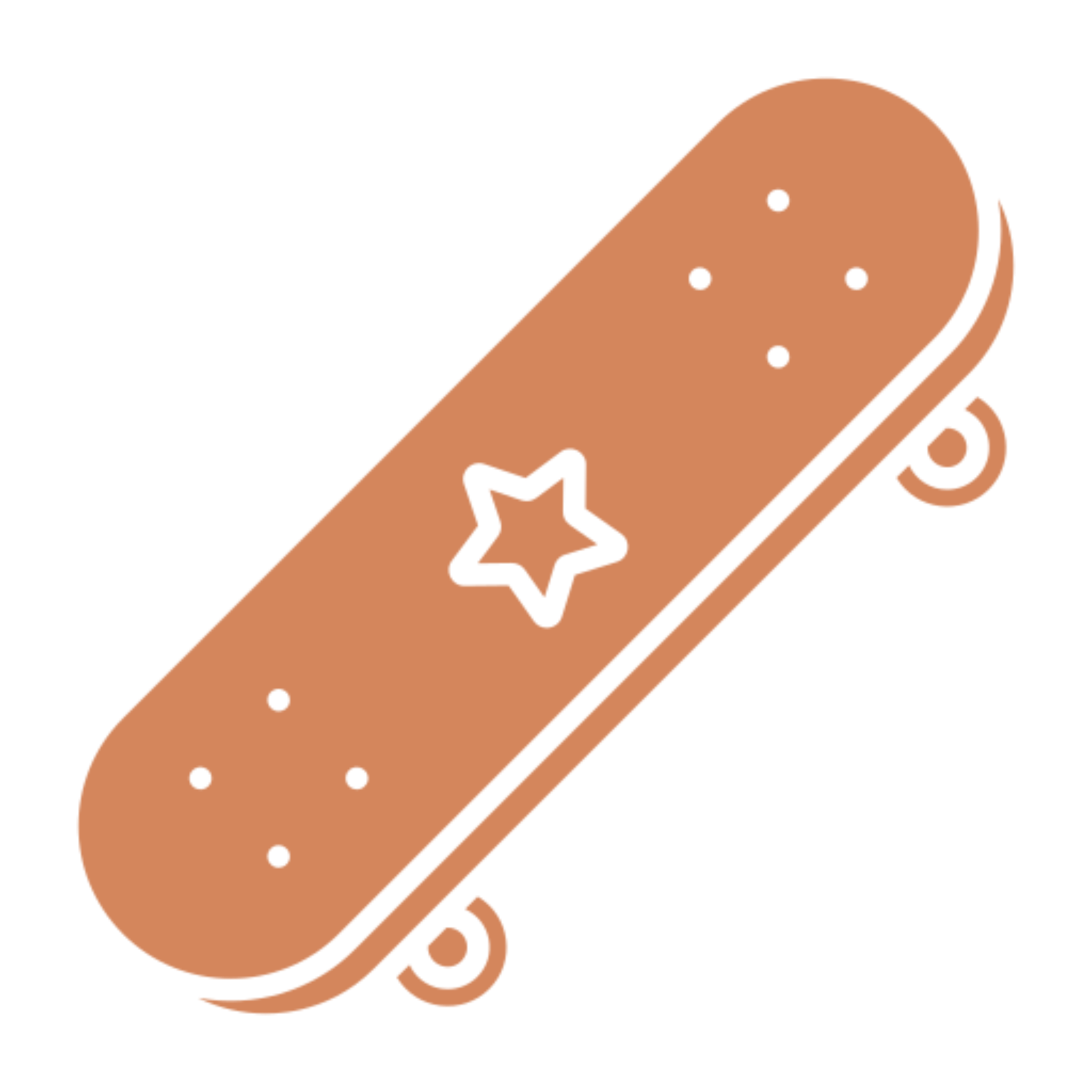 Skateboard icon with star design