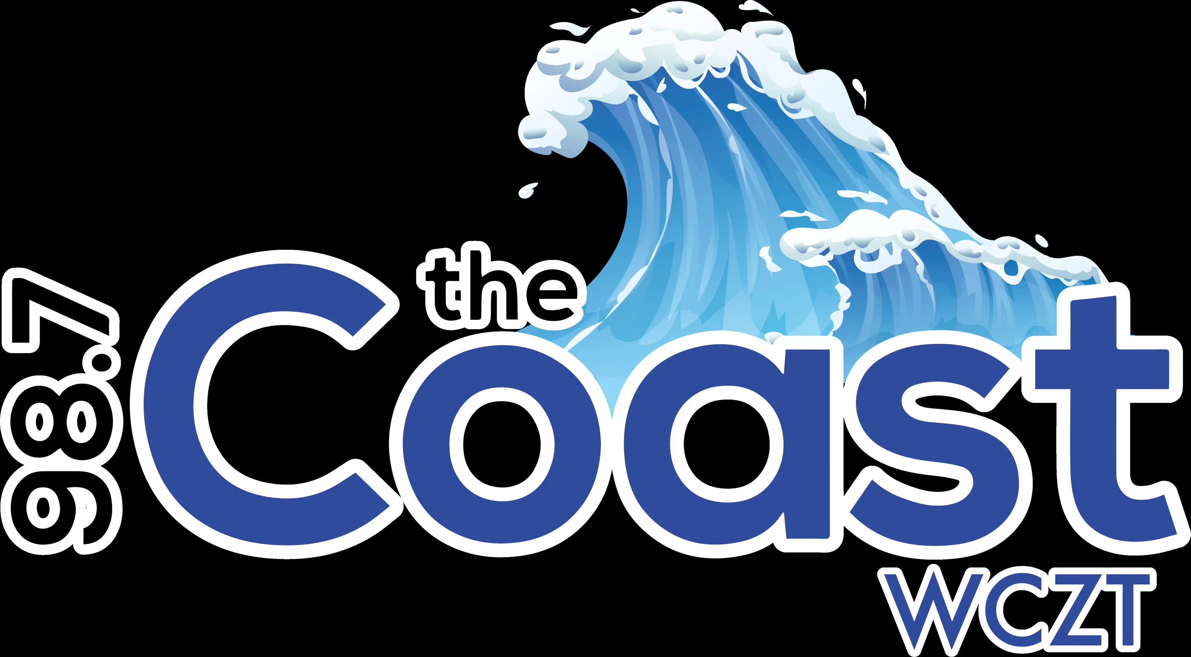 98.7 The Coast logo with wave