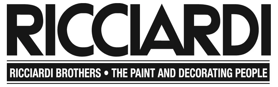 Logo of a paint and decorating company with bold text and a black-and-white color scheme.